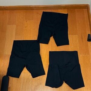 Women's Maternity Black Bike Shorts